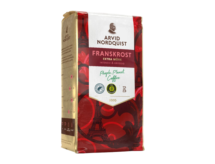 3 Packs of Arvid Nordquist Franskrost Ground Coffee 500g (17.64 oz) – Authentic Swedish Extra Dark Roast Coffee