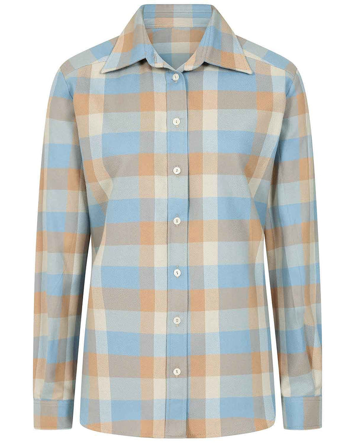 Aubrey Checked Pure Cotton Long Sleeve Blouse - Image 4 - Country Collection