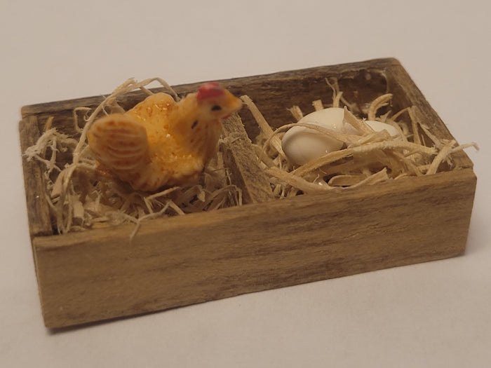 Crate with Chicken and Eggs