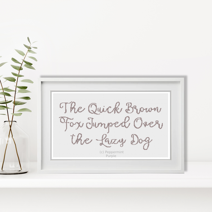 Cursive Font 4 Cross Stitch Font by Peppermint Purple