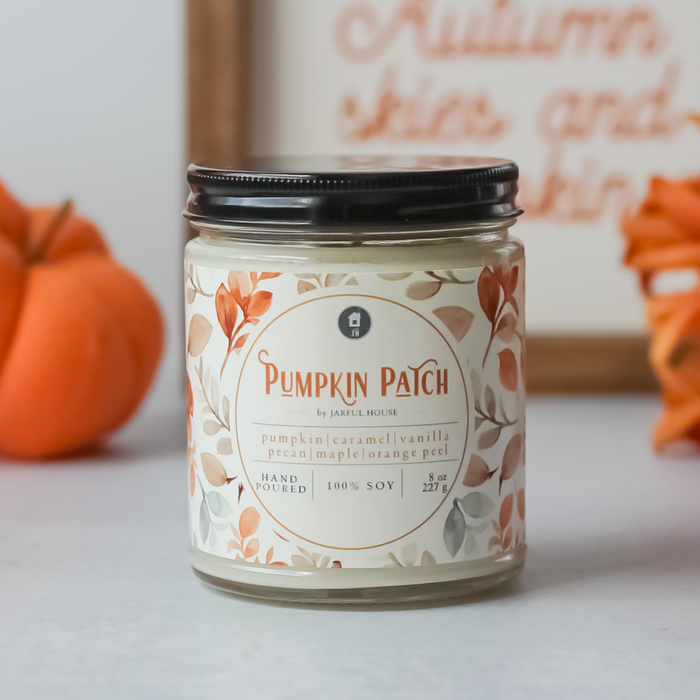 Fall Candle Pumpkin Patch - 8 oz. | Natural Soy Wax Candle - Jarful House