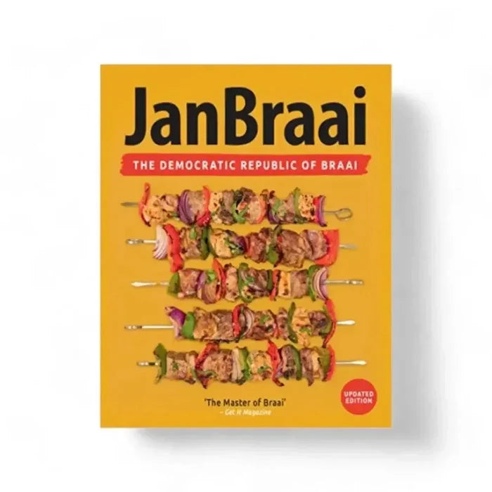 Jan Braai Demokratiese Republiek van Braai recipe book cover showcasing traditional South African braai culture