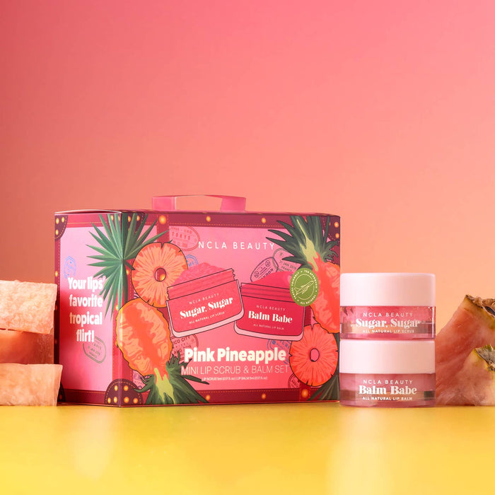 Lip Care Set-Pink Pineapple Mini Suitcase