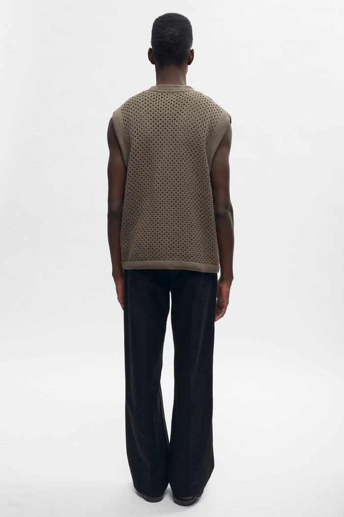 Mina Vest in Dark Taupe