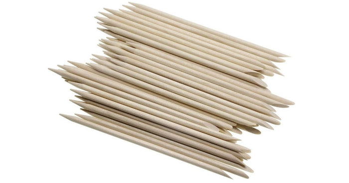 Mini Orangewood stick/cuticle pusher (pointed/flat) - 100/pack