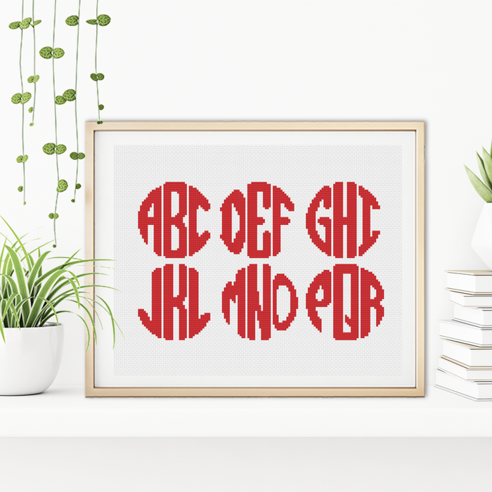 Monogram Font Cross Stitch Font by Peppermint Purple