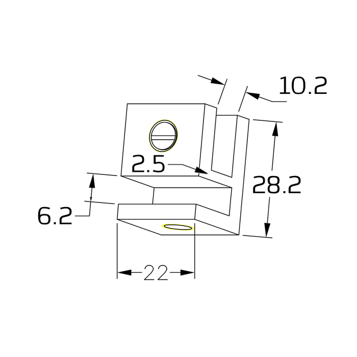 SHOWER GLASS HEADER BAR OVERPANEL FITTING SQUARE 10MM/6MM - Image 5