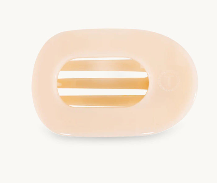 Teleties Medium Flat Round Clip - Almond Beige