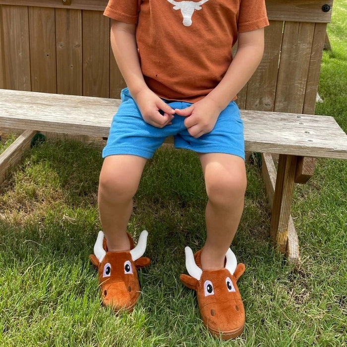 Toddler Rubber Sole Longhorn Slippers