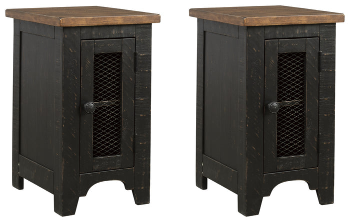 Valebeck T468 Black/Brown Chairside 2-Piece End Table Set