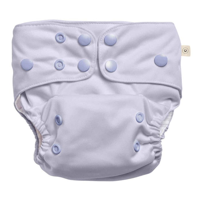 EcoNaps 2.0 Modern Cloth Nappy - bamboo reusable with adjustable snaps, purple fabric colour.