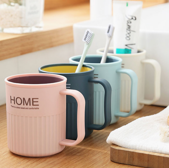 2XMouthwash Cup,Dual-Color Contrast,Stackable Design Saves Bathroom Space
