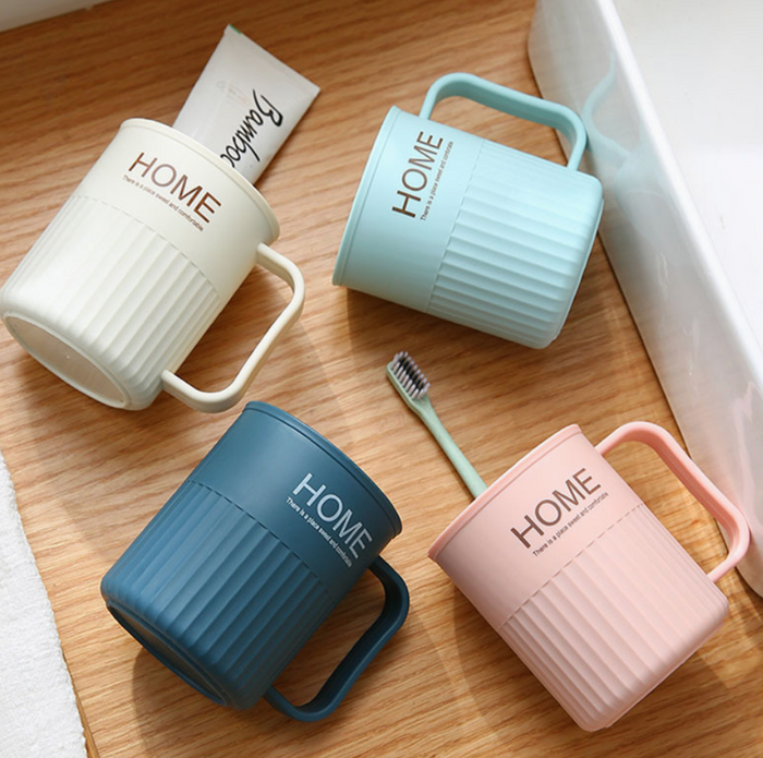 2XMouthwash Cup,Dual-Color Contrast,Stackable Design Saves Bathroom Space