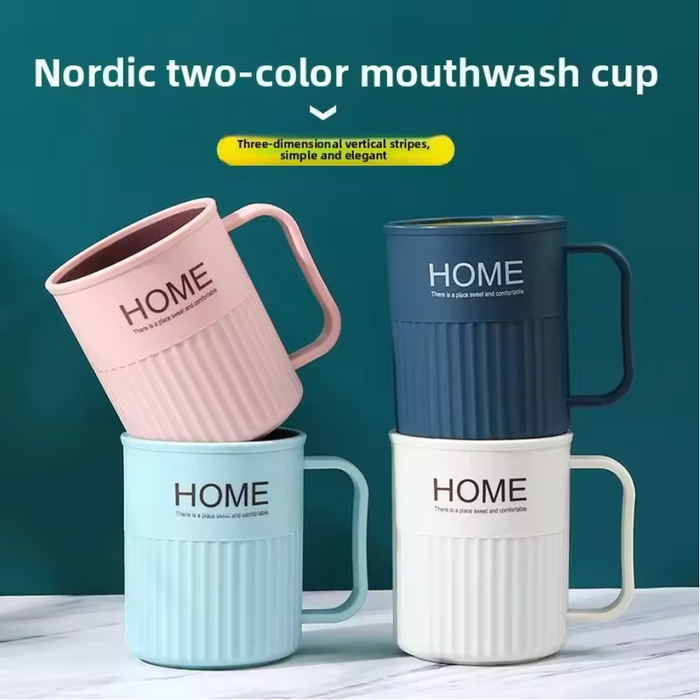 2XMouthwash Cup,Dual-Color Contrast,Stackable Design Saves Bathroom Space