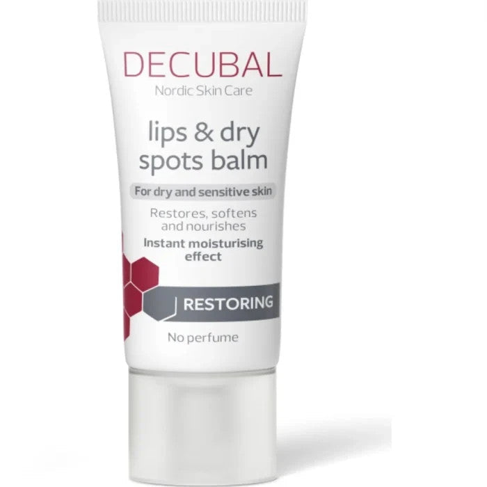 3 × Decubal Restoring Lips & Dry Spots Balm 30ml (1.01 fl oz) – Intensive Moisturizing Balm for Dry Lips & Sensitive Skin