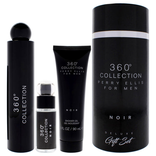 360 Black by Perry Ellis for Women - 3 Pc Gift Set 3.4oz EDP Spray, 0.25 EDP Spray (Mini), 3oz Shower Gel