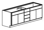 60" Vanity With Drawers in the Middle Builder Supply Outlet 4 Middle Drawers