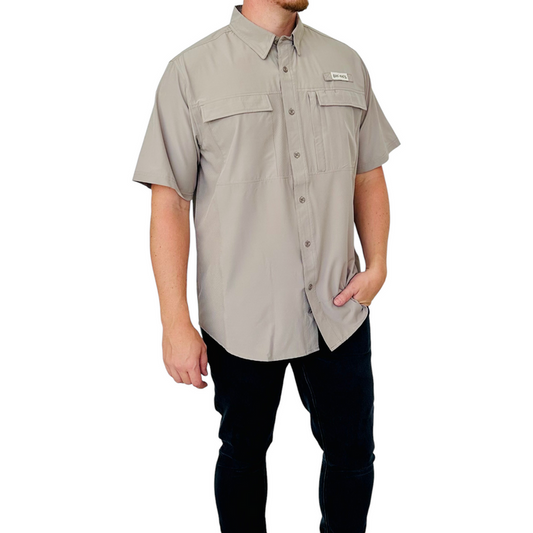 Adult Lightweight Fishing Performance Shirt - Khaki