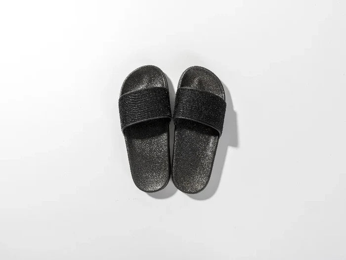 Adult Slippers w/ Sublimation PU Leather ( Black Sole)