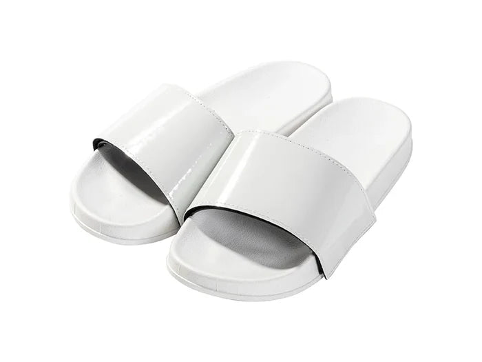Adult Slippers w/ Sublimation PU Leather ( White Sole)
