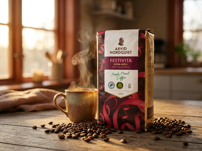 Arvid Nordquist Classic Festivita Ground Coffee 2 × 500g (2 × 17.64 oz) – Premium Swedish Extra Dark Roast 100% Arabica Coffee