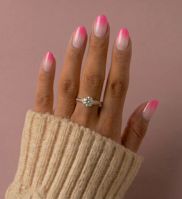 Aurora pink ombre press on nails