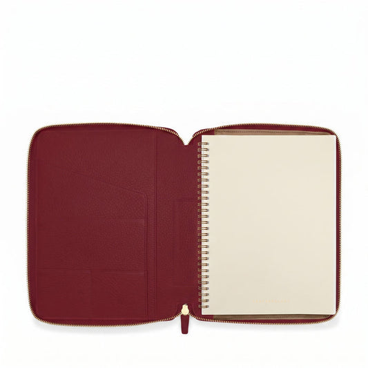B5 Composition Zippered Spiral Journal Garnet Red