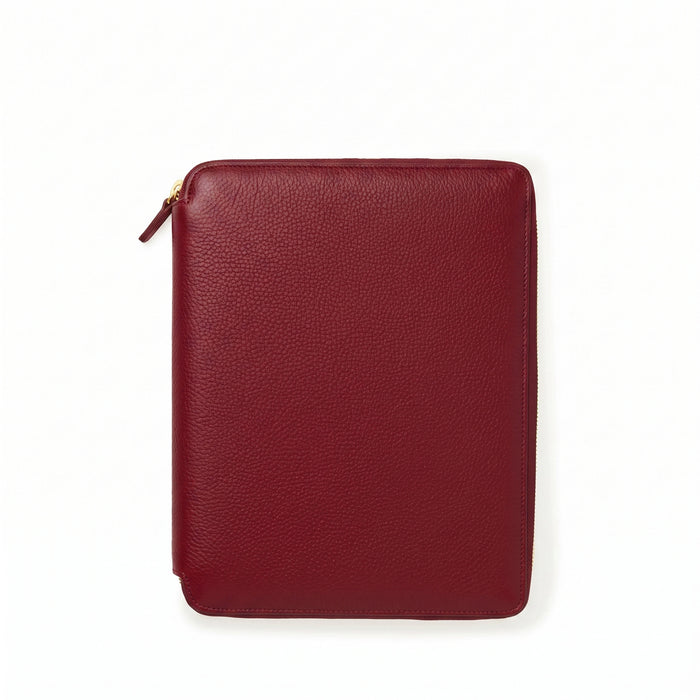B5 Composition Zippered Spiral Journal Garnet Red