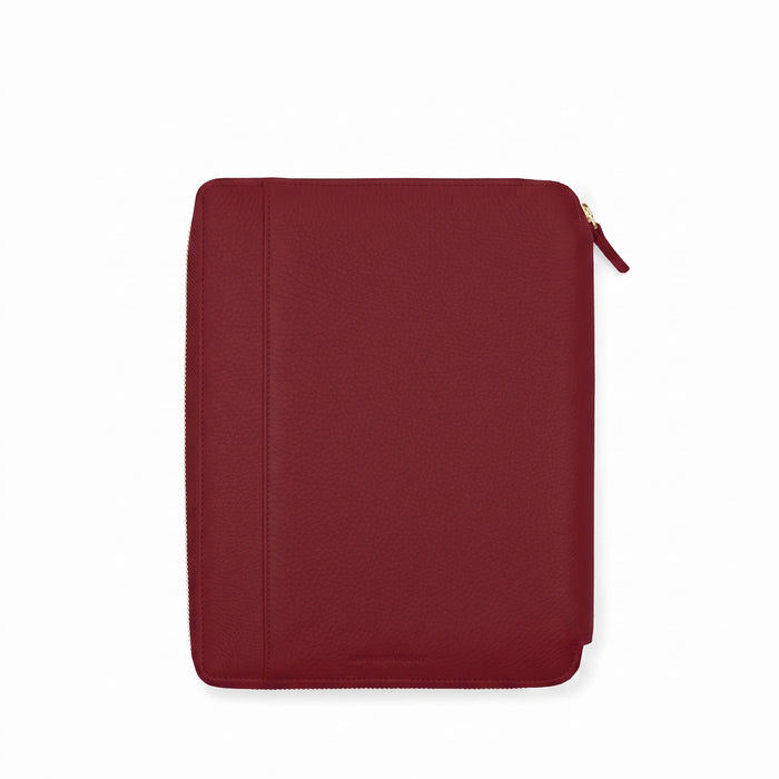 B5 Composition Zippered Spiral Journal Garnet Red