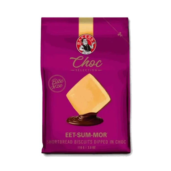 Bakers Eet-Sum-Mor chocolate dipped shortbread biscuits 110g pack