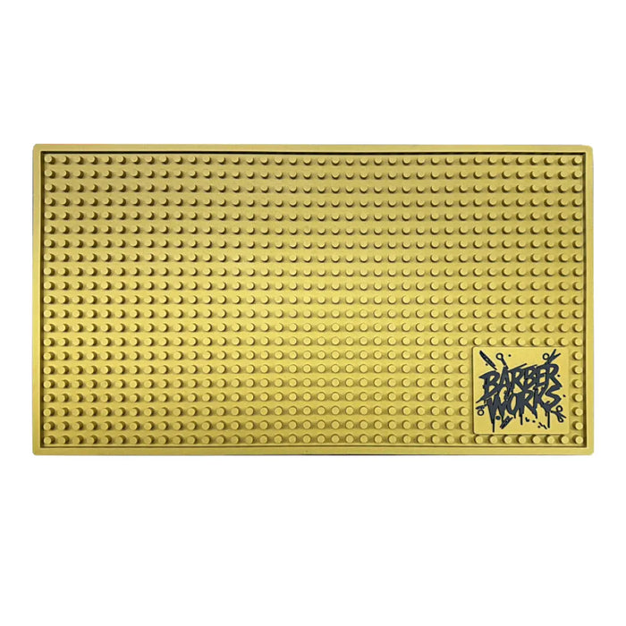 Barber Works Professional Station Mat 17.5" × 10" – Heavy‑Duty, Water & Heat Resistant Non‑Slip Tool Mat - BUYBARBER.COM