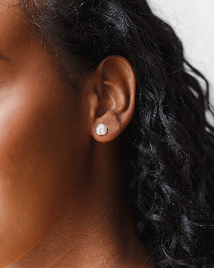 plp_main; GLDN baroque pearl stud earrings.