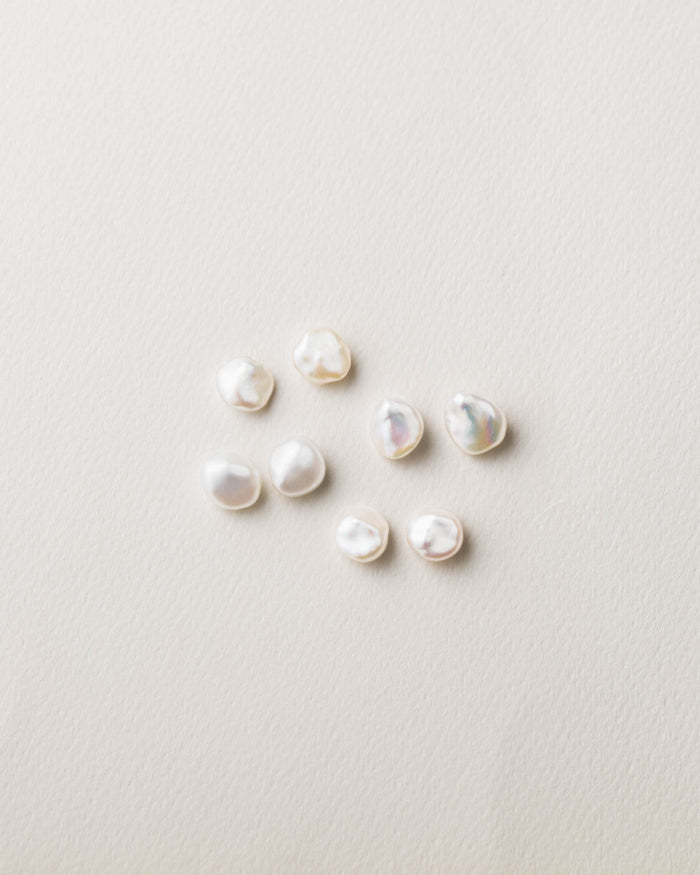GLDN organic pearl stud earrings.