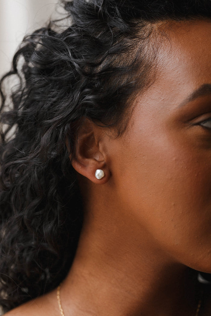 GLDN baroque pearl studs.