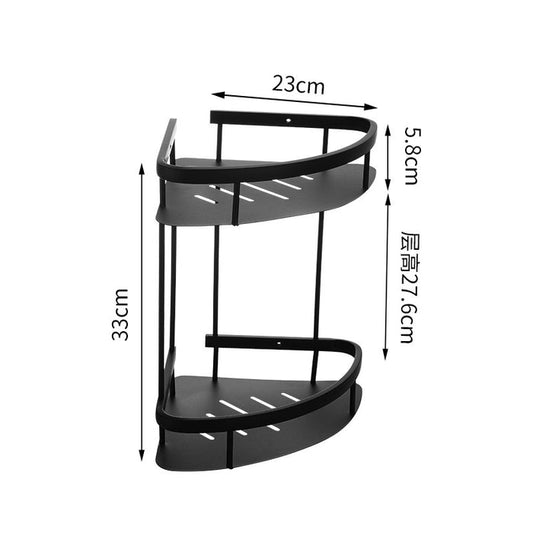 Bathroom Corner Shelf Basket - 304 Stainless Steel - In Black