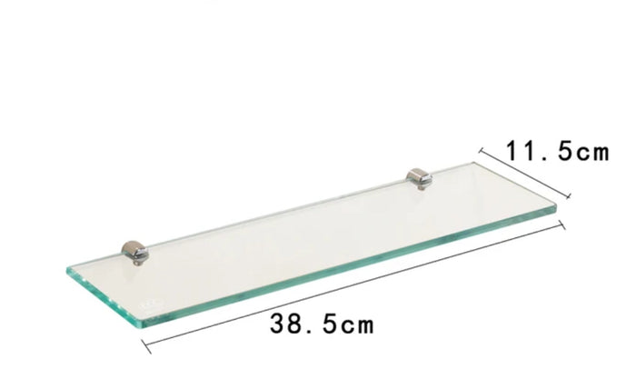Bathroom Tempered Glass Wall-mounted Storage Rack