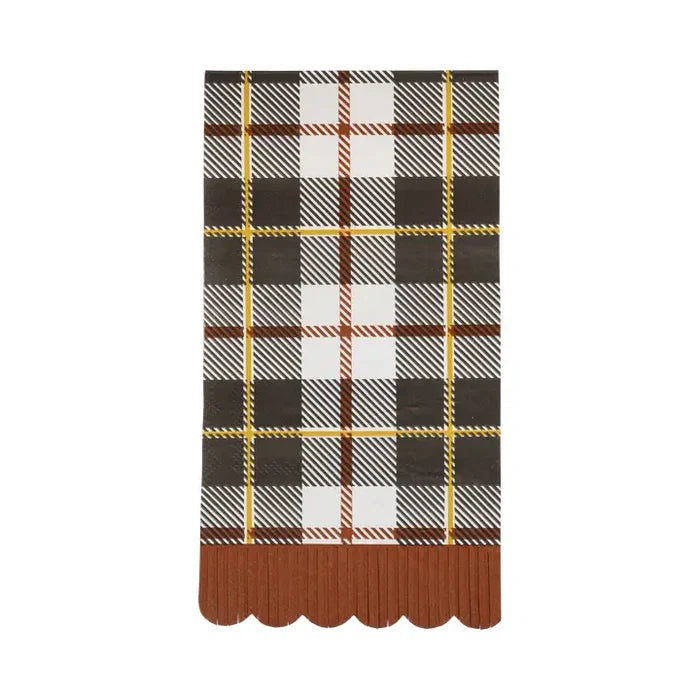 Black Fall Plaid Dinner Napkins