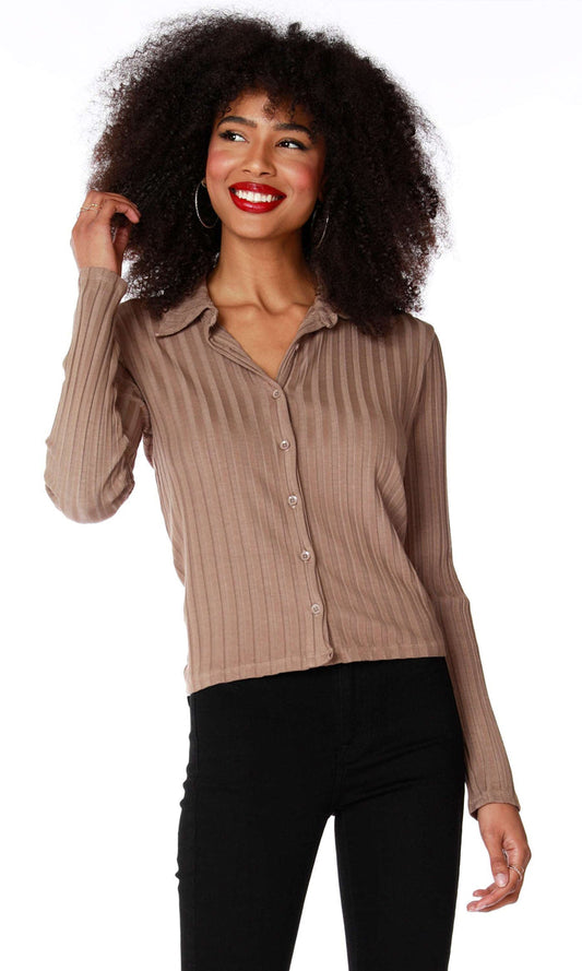 Bobi Collar Button Front Shirt - Taryn x Philip Boutique
