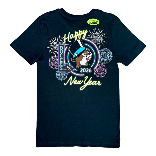 Buc-ee’s Adult New Year’s 2026 Glow-In-The-Dark T-Shirt