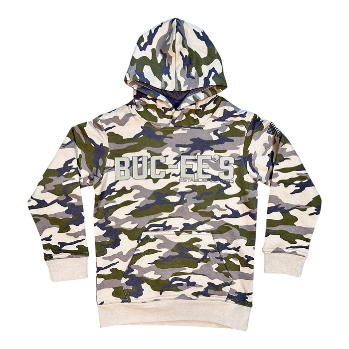 Buc-ee's Youth Born and Bred Camo Hoodie