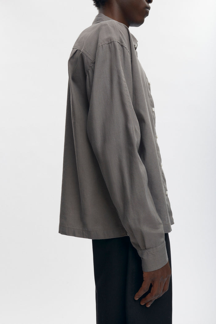 Cairo Linen Shirt in Warm Grey