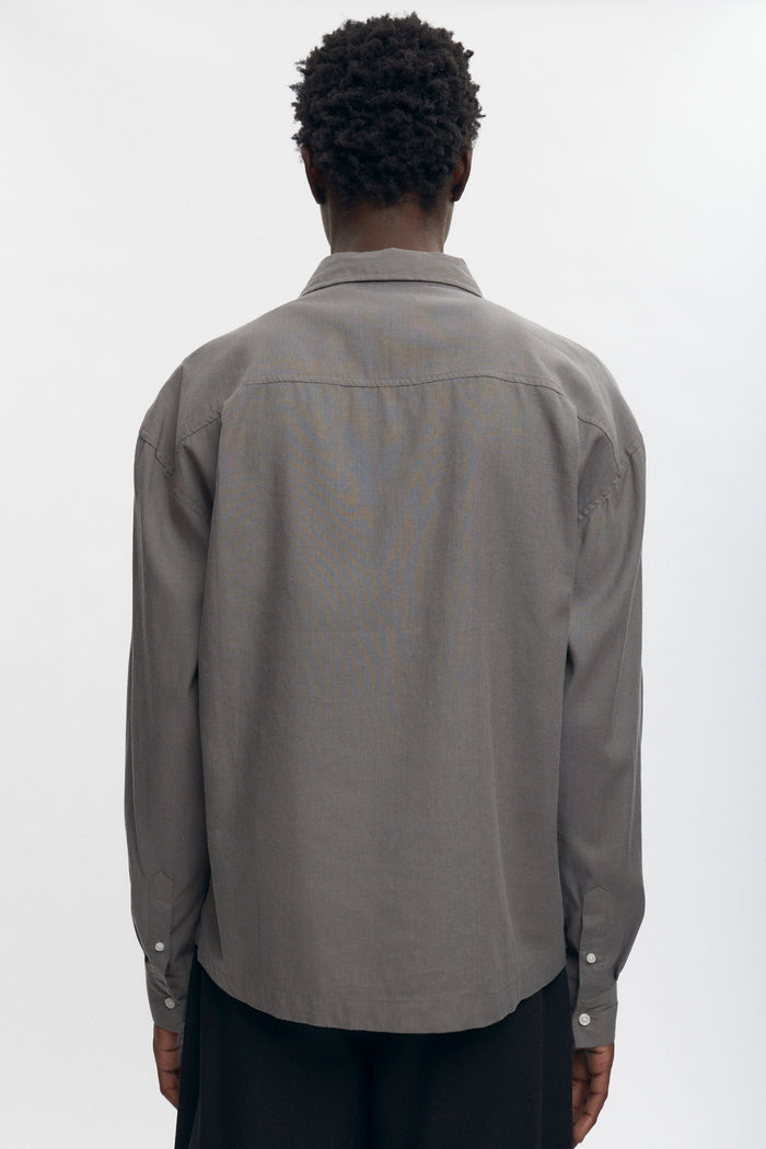 Cairo Linen Shirt in Warm Grey
