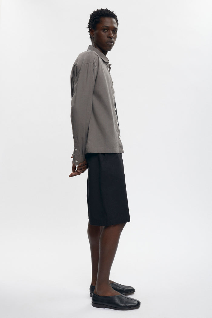 Cairo Linen Shirt in Warm Grey