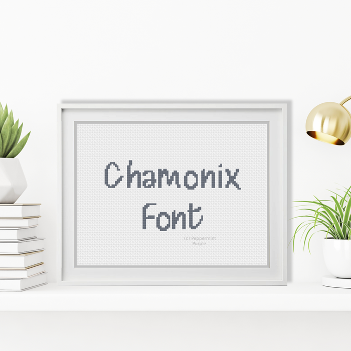Chamonix Font Cross Stitch Font by Peppermint Purple