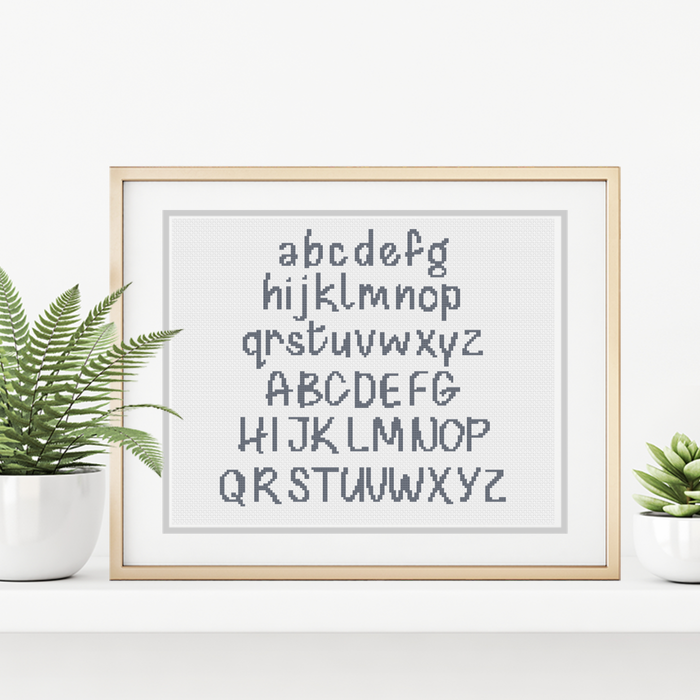 Chamonix Font Cross Stitch Font by Peppermint Purple