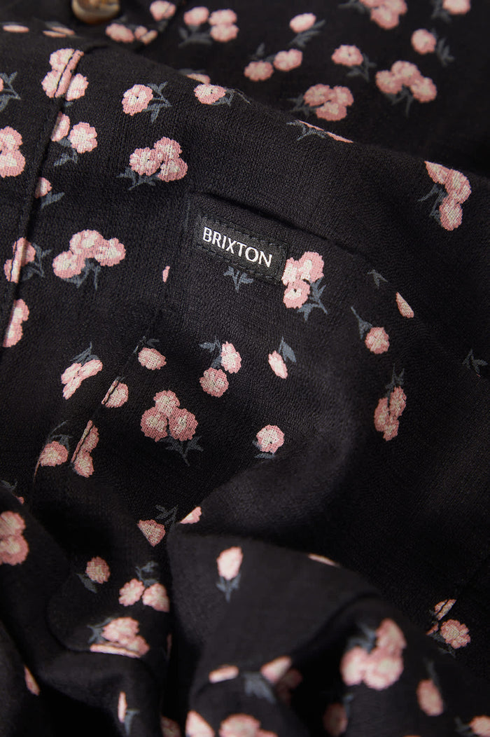 Men's Charter Slub Short Sleeve Shirt in the color Black/Pink - Additional Laydown image