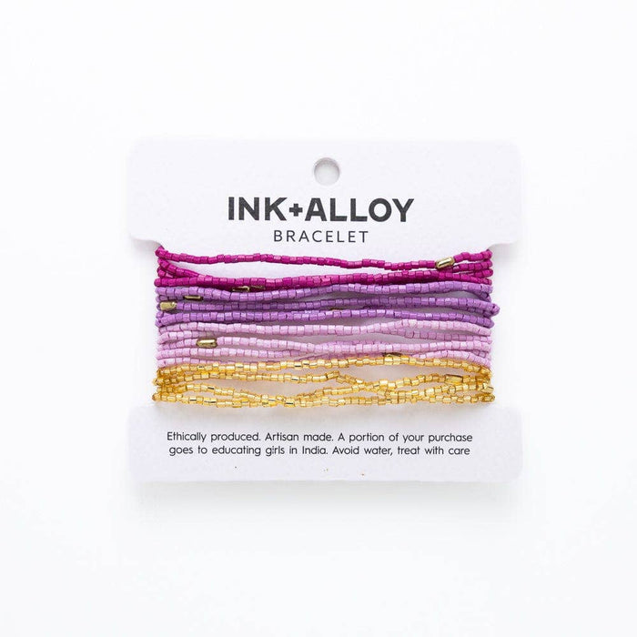 Chelsea 18-Strand Luxe Beaded Bracelet Set Purple