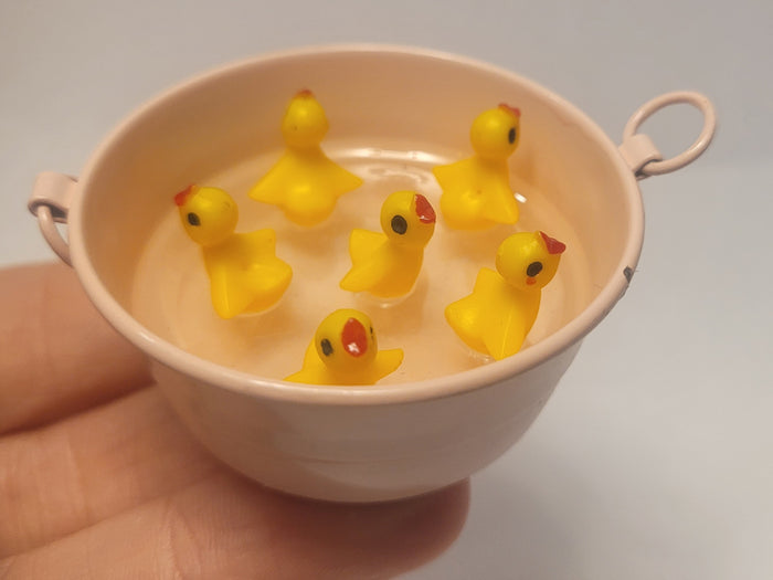 Chirping Ducklings in Galvanized Bucket
