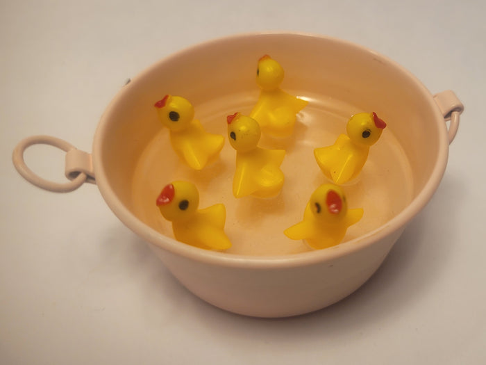 Chirping Ducklings in Galvanized Bucket