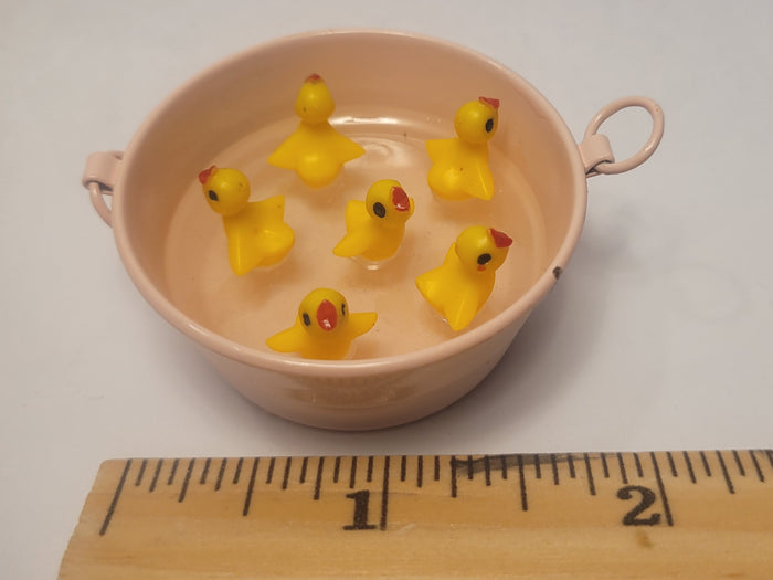 Chirping Ducklings in Galvanized Bucket